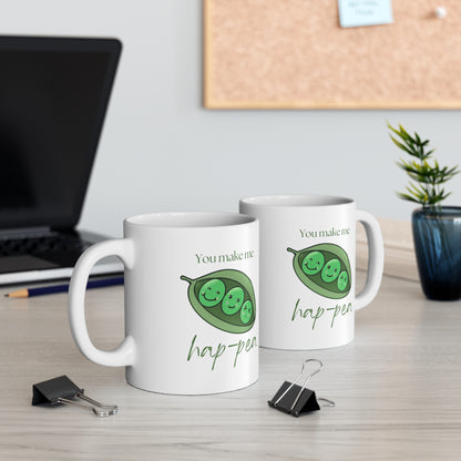 You make me hap-pea 11oz White Mug