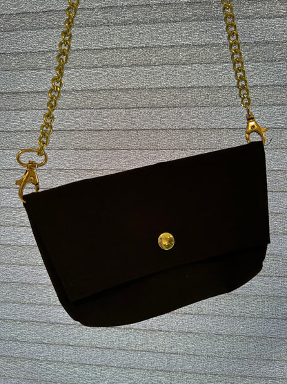 Black & gold chain mini bag