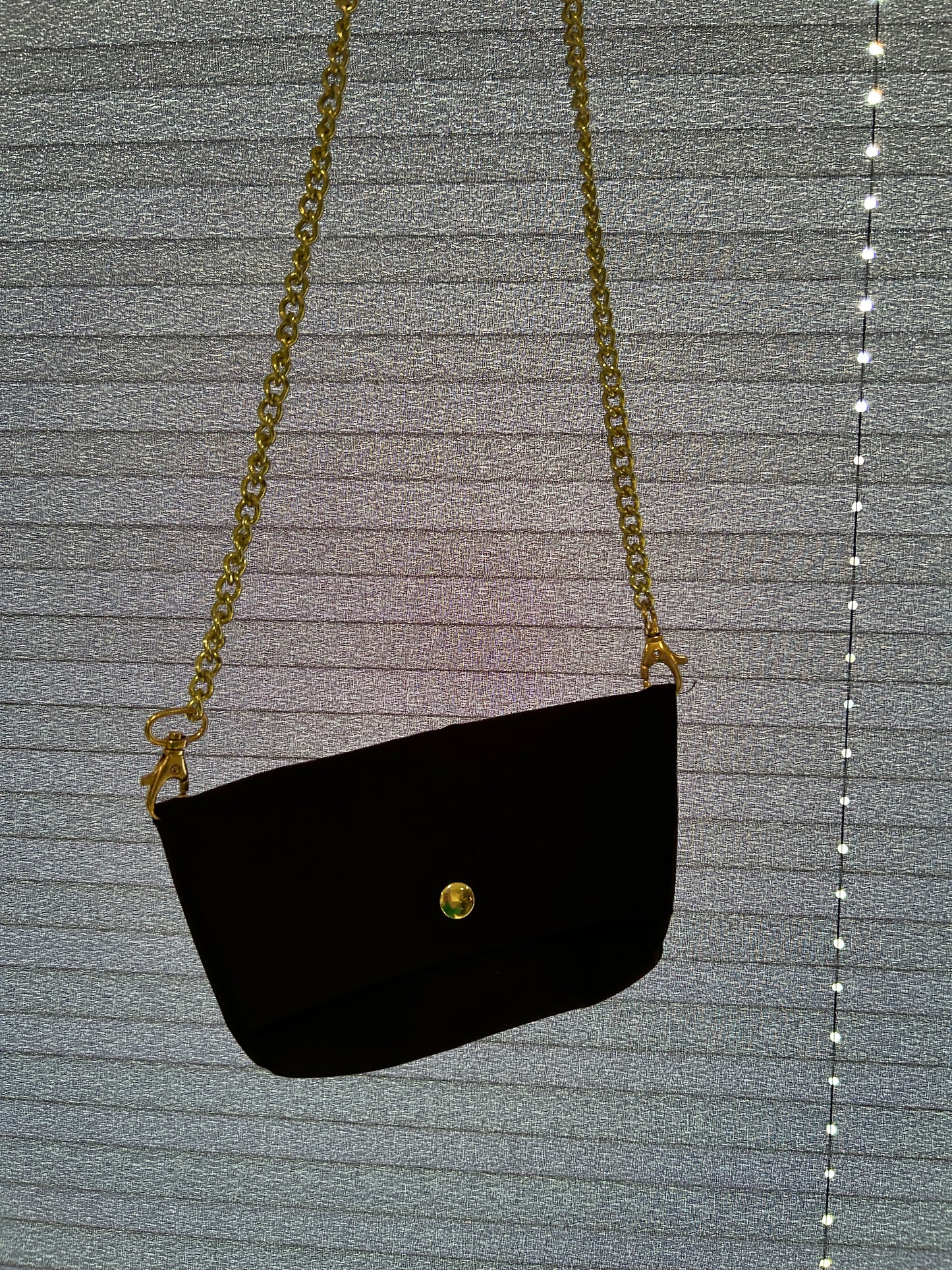 Black & gold chain mini bag